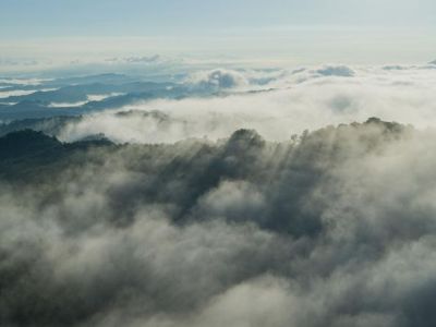 clouds over mountains